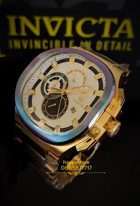 часовник INVICTA Jason Taylor Limited edition Gold 60 mm, Инвикта нов
