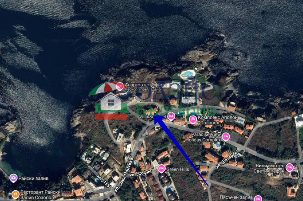 Таунхаус с гараж на първа линия море, Созопол, Буджака, РЗП 162 кв. м,