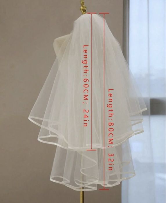 Сватбен воал с кант