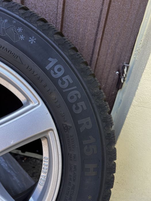 Jante aluminiu Vw Audi Skoda Seat 5x112 R15 cu cauciucuri ca noi de iarna 195/65 R15