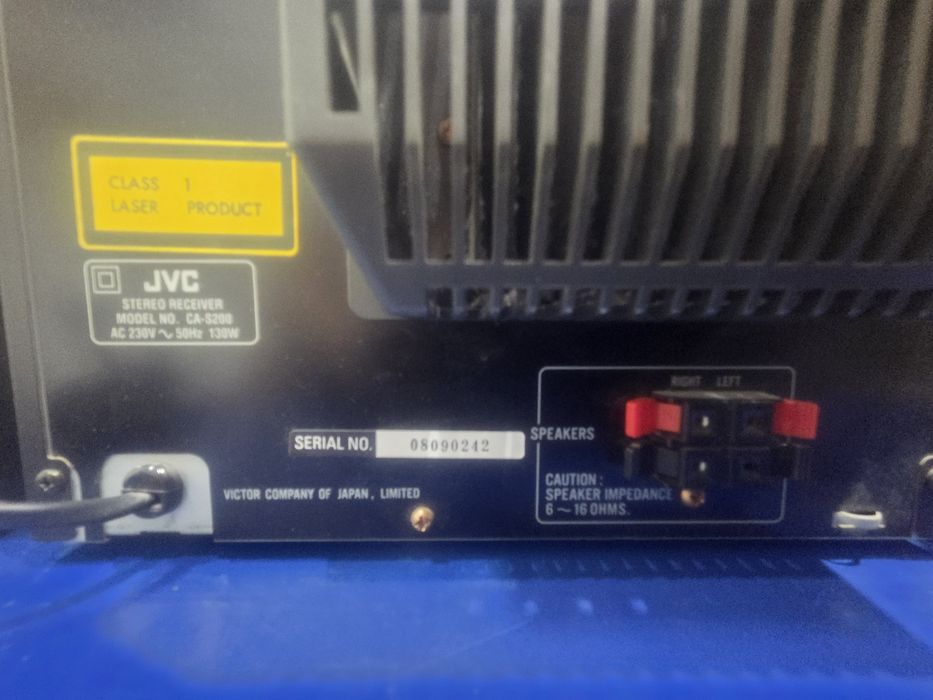 Combină muzicală JVC CA-S200 cu boxe, telecomandă RM-SES200U și boxe originale