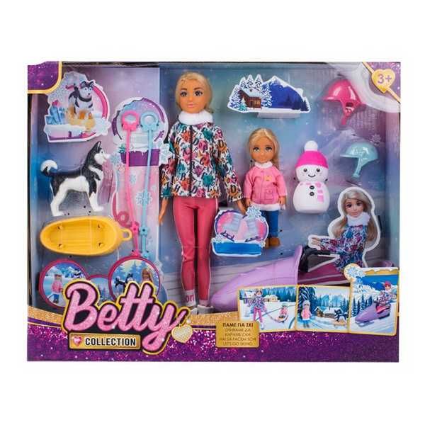 Кукла Бети скиор и дете, Аксесоари и шейна