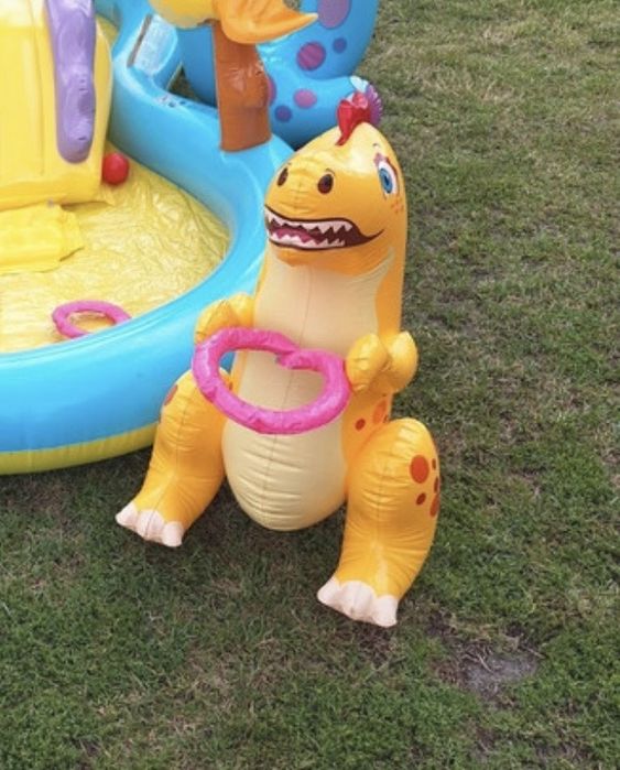 Piscina gonflabila Intex Dinoland 57135NP, pentru copii, cu accesorii, 302 x 229 x 112 cm