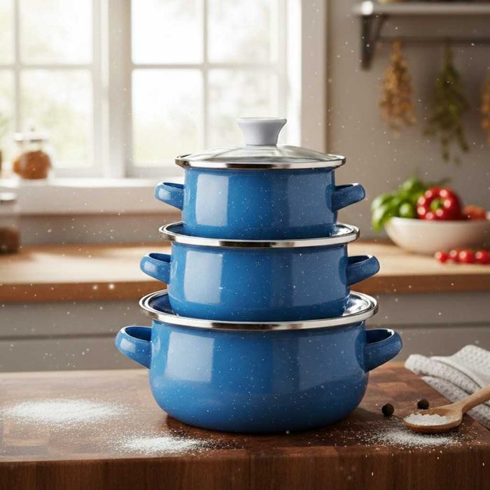 Комплект от 3 тенджери - 16см, 18см, 20см-ЦВЕТОВЕ