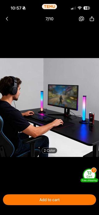 Suport Casti PC RGB 2 coloane + telecomanda