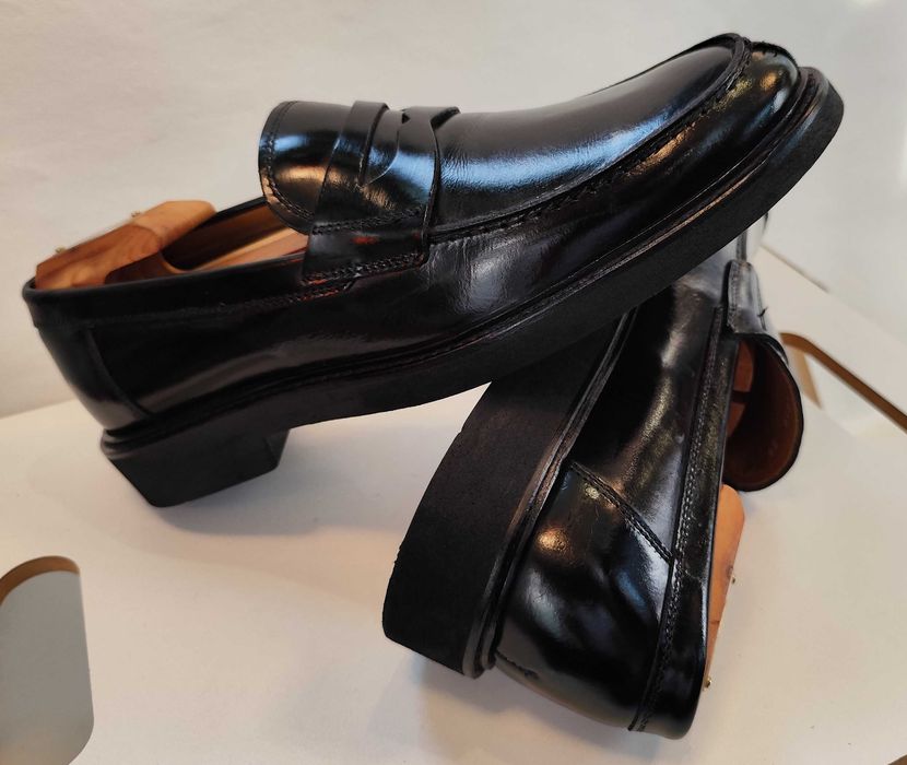 Pantofi loafer 39 40 penny Cueria NOI piele naturala negru lucios