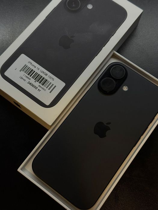 Iphone 16, 128гб, 100% акб, Kaspi 0-0-12