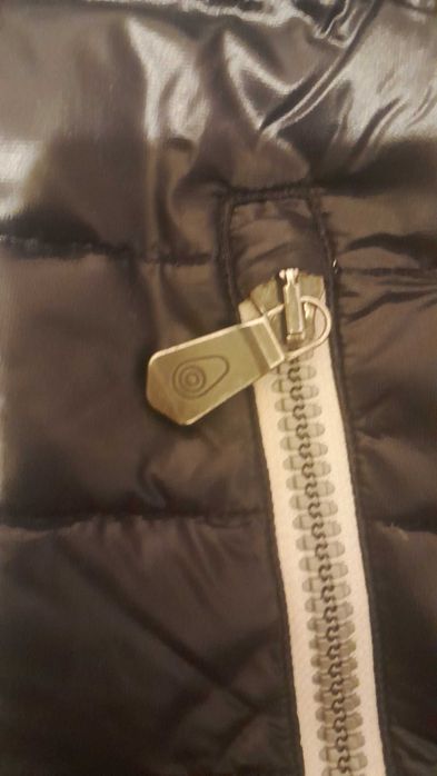 Черно преходно дамско яке  с пух