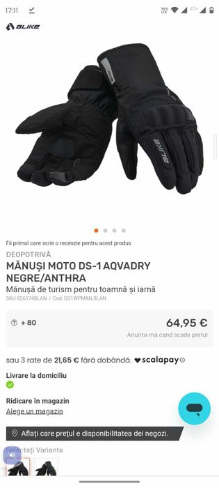 Manusi de calitate cu protectie moto, trotinete ,bicicleteALIKE DS-1 A