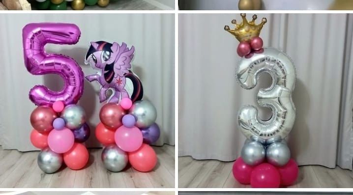 Фигуры и цифры из шаров (стойки, композиции)