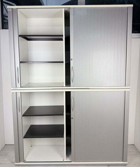 Шкаф Етажерка за документи папки и други матрияли с ролетни врати сиви