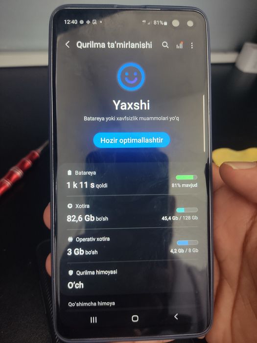 Samsung S10 sorchna