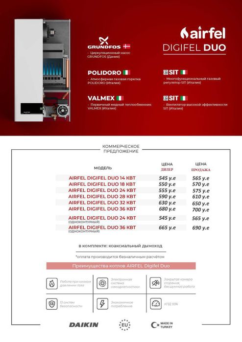 Airfel двухконтурный газовый котёл.