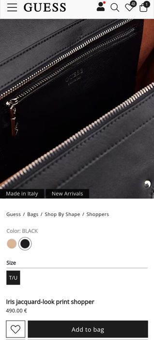 Дамска чанта GUESS

LENGTH OPTIONS
Inches	Cm
26