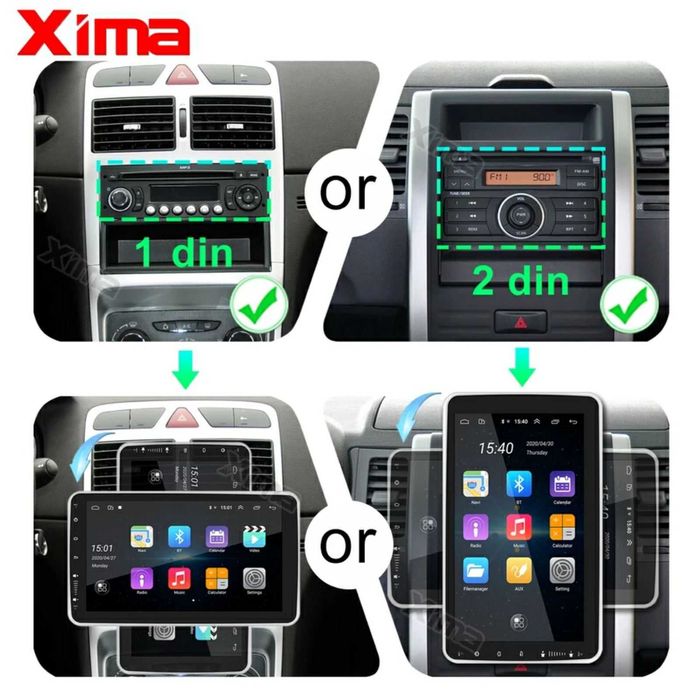 Навигация aндроид 9 и 10.1 инча 360° мултимедия android 1 дин 1 din