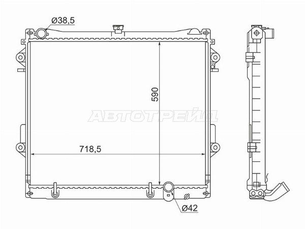 Радиатор  2UZ-FE, 3UR  Toyota Land cruiser