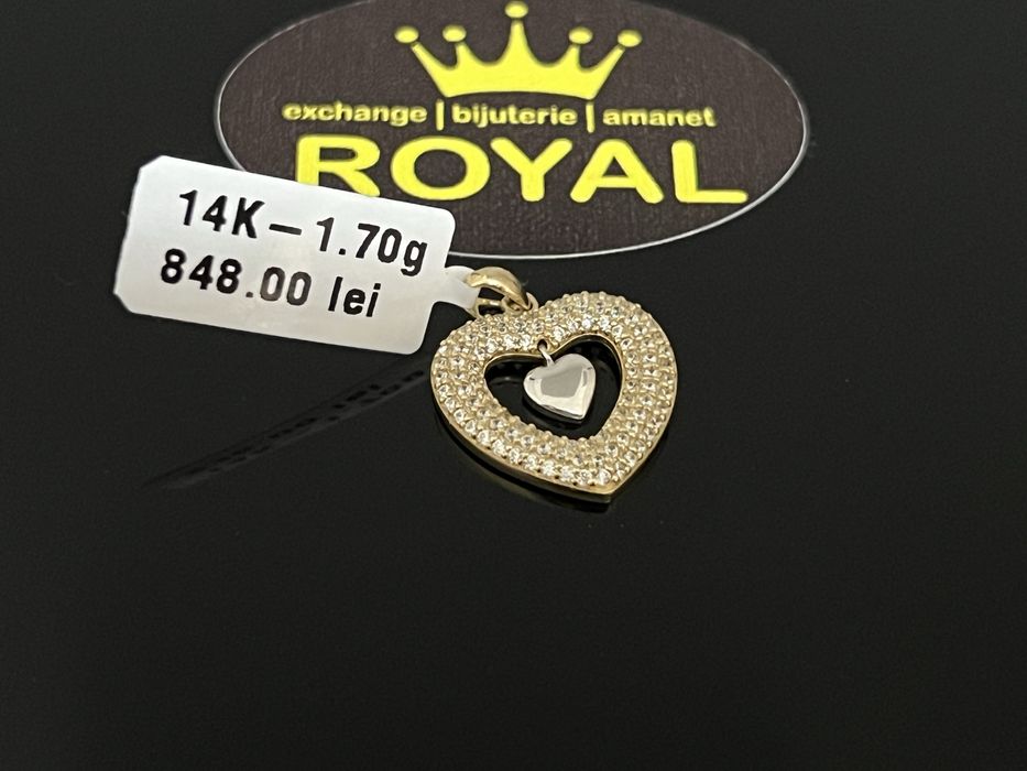 Bijuteria Royal CB : Pandant inima aur 14K 1,70 grame