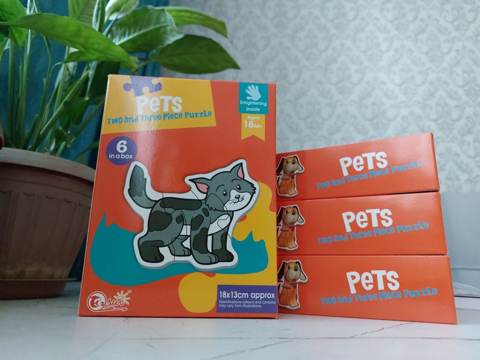 Пазл детский с домашними питомцами/животными