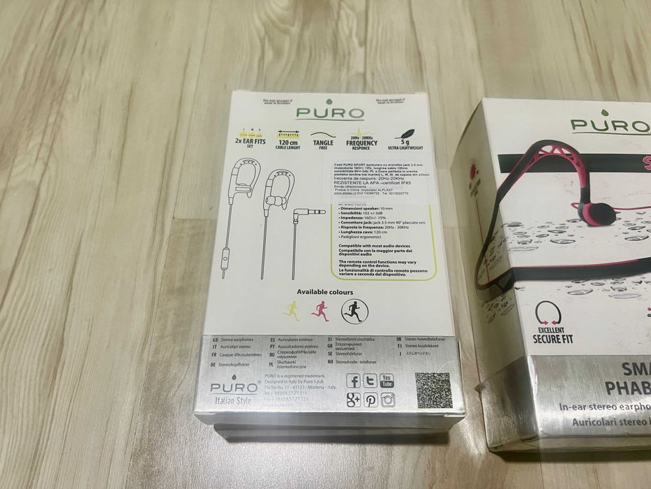 Casti cu fir Puro Sport cu microfon