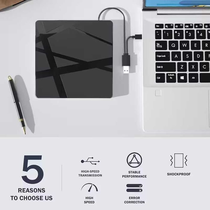 Външно CD/DVD устройство с USB 3.0 и Type-C – преносимо