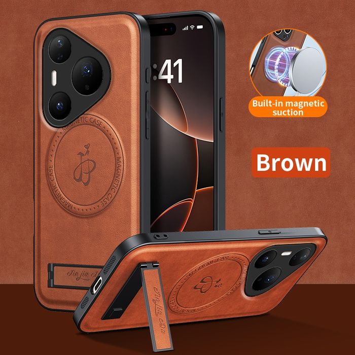 Huawei Pura 80 80 Pro 80 Ultra / LEATHER MAGSAFE Кожен кейс със стойка