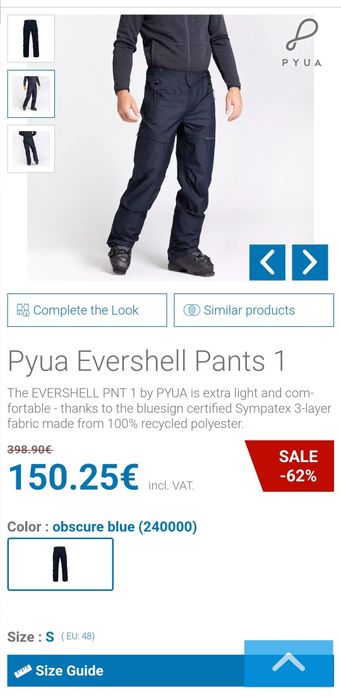 Pantaloni Pyua Evershell Pants 1 ABS, schi, tura, munte, mărimea L man