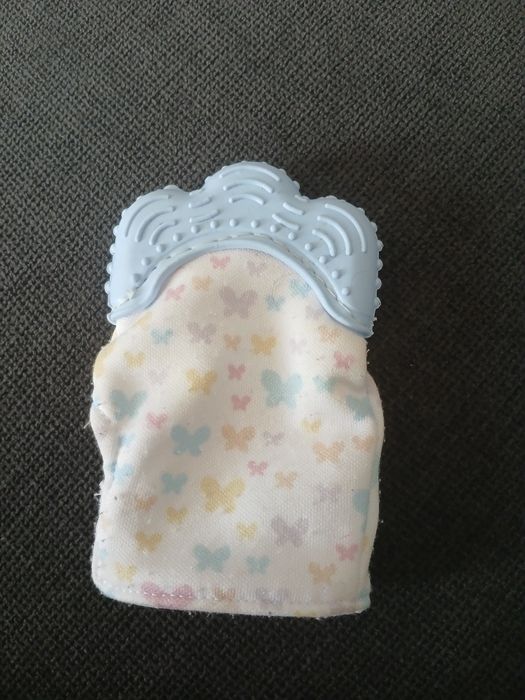 Бебешка ръкавичка за никнене на зъбки Butterfly BabyJem синя