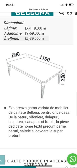 Masuta de cafea Setra