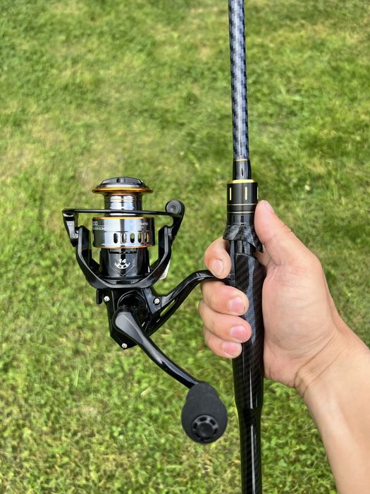 Combo (lanseta+ mulineta) spinning nou, 1.80m 5-28g/ știucă, șalău, avat