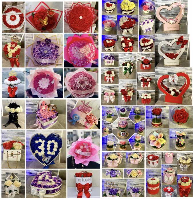 Flori din sapun sau satin /Buchete / Aranjament dulce