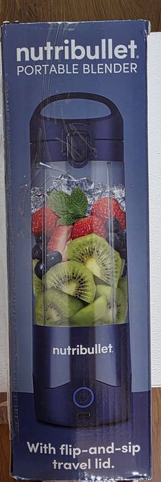 Blender portabil Nutribullet® OC003NBL, capacitate 475 ml, 15 utilizari per incarcare, USB-C, albastru,sigilat