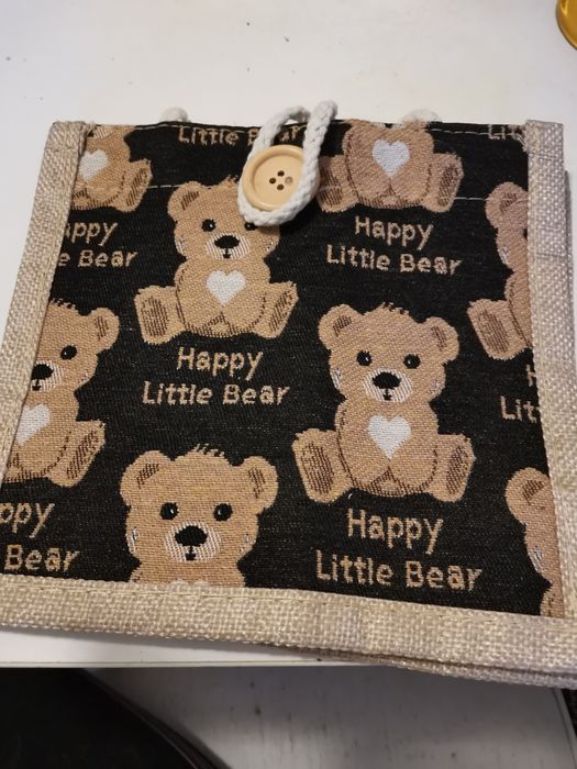 Платнена чантичка с мечока 21х20х11 см нова