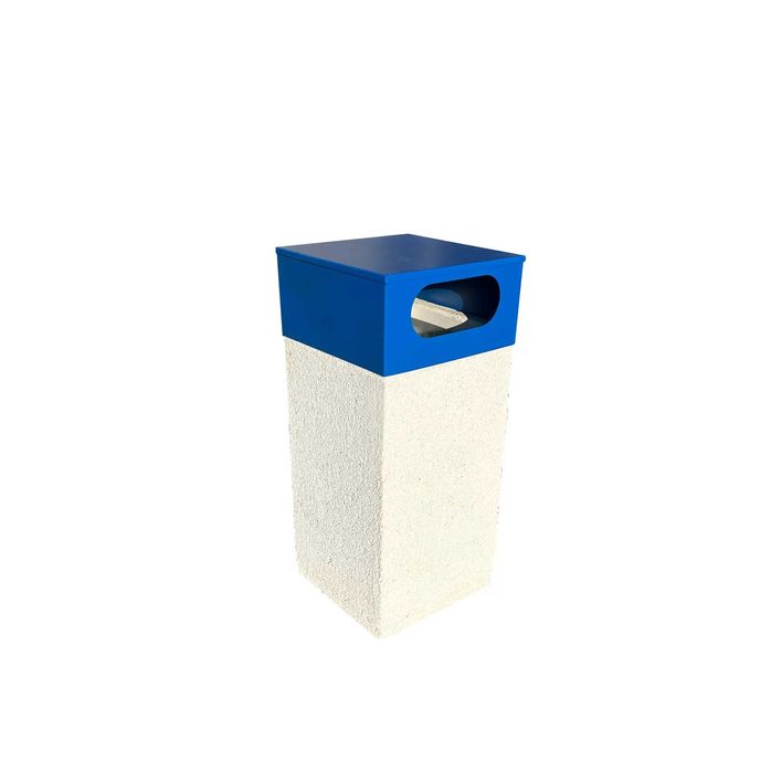 Coș de gunoi stradal selectiv din beton alb 38×70 cm