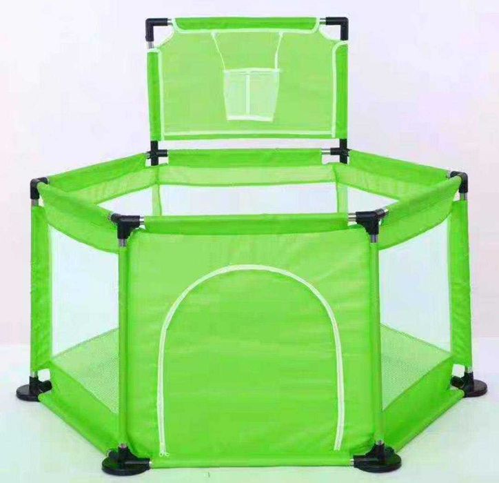 Манеж с детской площадкой, баскетбольной доской и мячами для детей