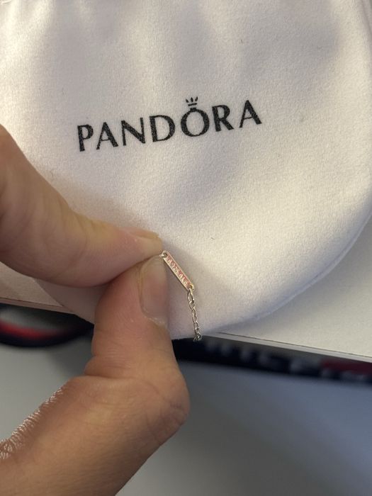 Серебряное колье розовый бант