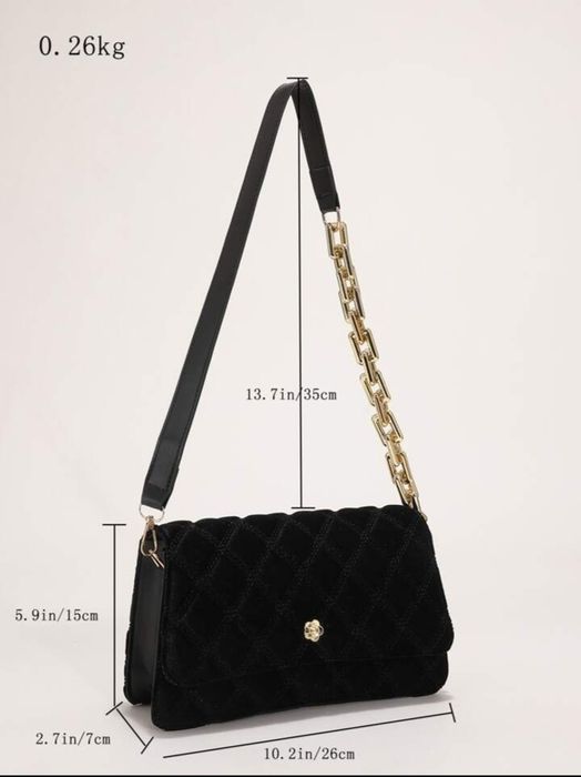 Чёрная вельветовая сумка