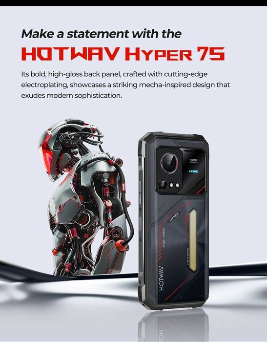 HOTWAV Hyper 7S 5G 16GB RAM 256GB ROM, 10800 mAh, с IP68 защита