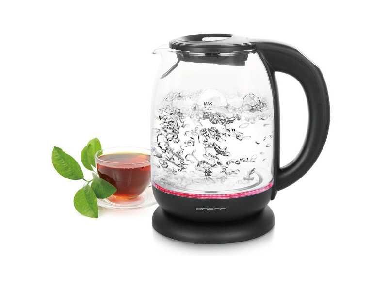 Стъклена Електрическа Кана за Вода Emerio WK-119255, 1.7L, 2200 W