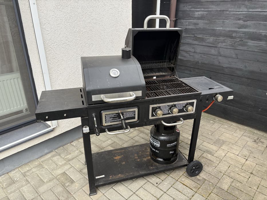Gratar Gaz si Carbuni Mobexpert (Barbeque Hybrid - Otel, Fonta, Inox)