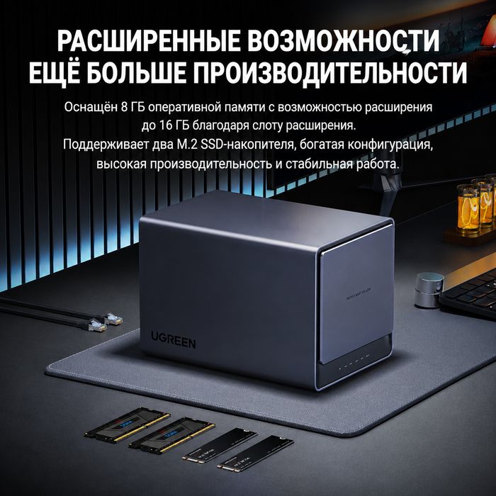 UGREEN Nas DX4600 Сетевое хранилище облачное хранение