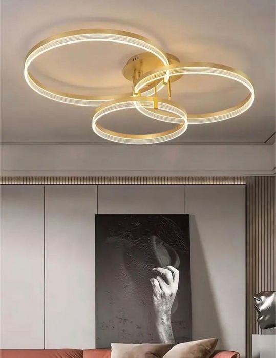 Златисти рингове, невисящи 3 броя 40,50,60 см с дистанционно