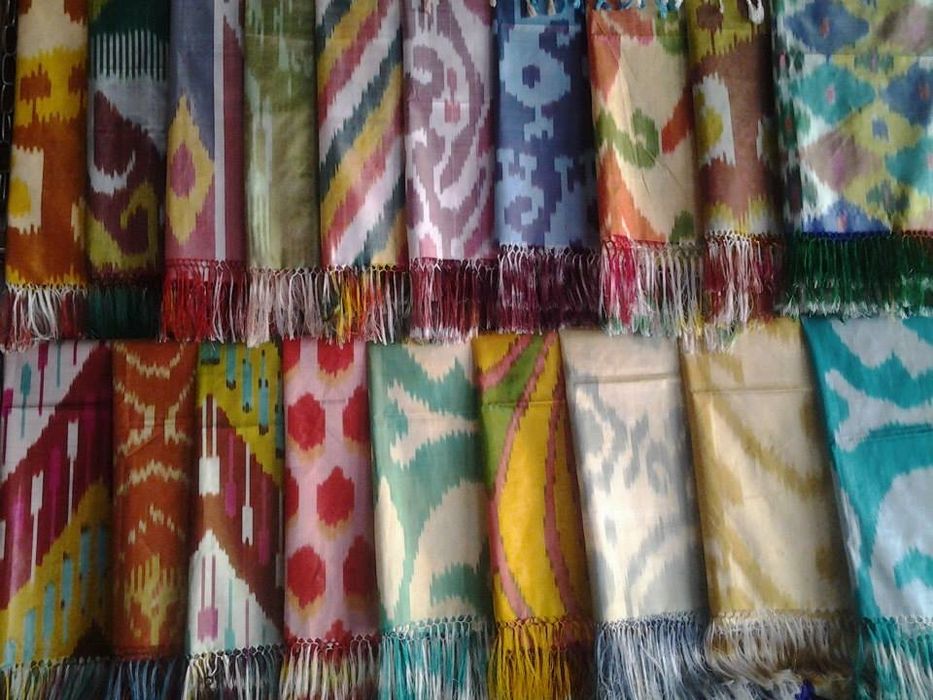 Шарфы национальный 100% щёлк ручная работа