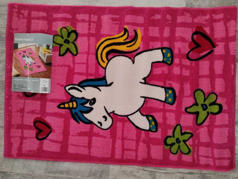 Covor roz cu unicorn  pentru copii Disney