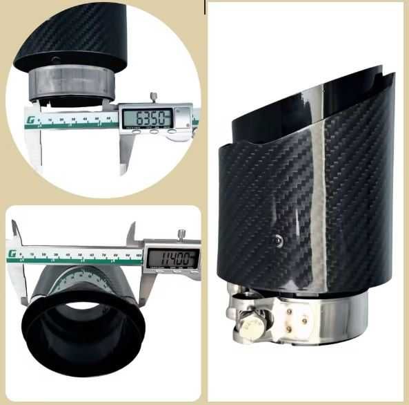 Спортен накрайник карбонов единичен 63 мм вход 114 мм изход