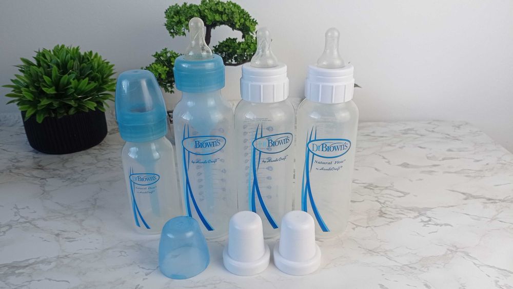 Комплект 4 бр бебешки пл. шишета Dr. Brown's (3 x 250 ml + 1 x 120 ml)