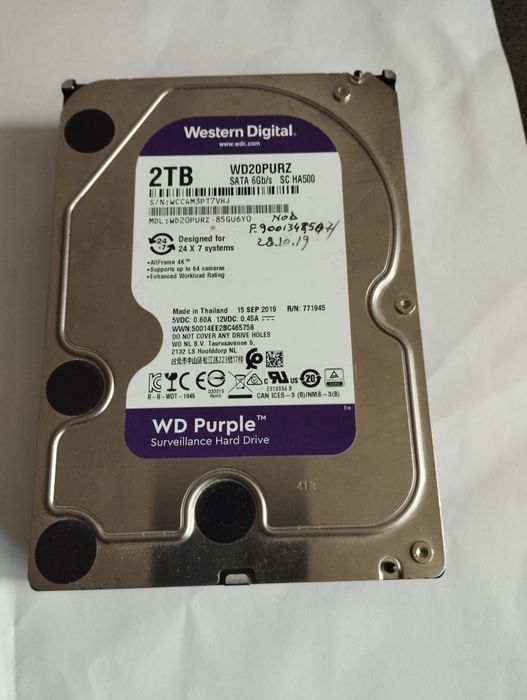 Hard disk WD20PURZ 2TB sănătate 95%
