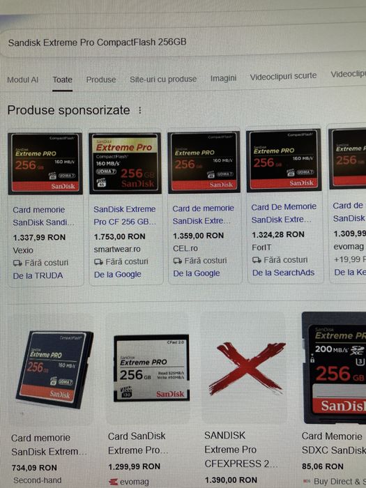 Card memomrie CF expres 256