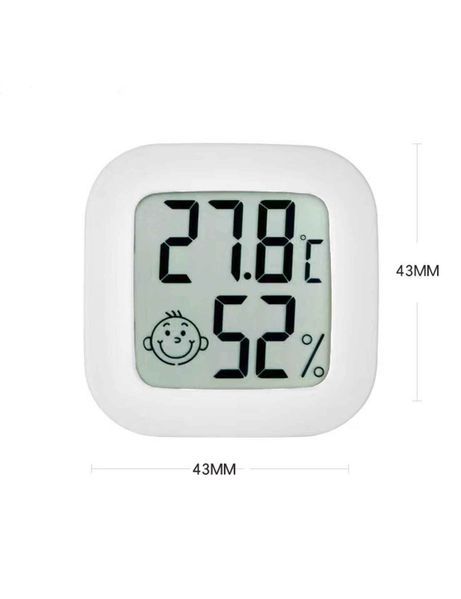 Бял мини LCD стаен термометър с влагомер