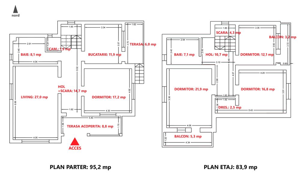 Casa Parter+Etaj, 179 mp utili, teren 600 mp, Tomești - lângă pădure