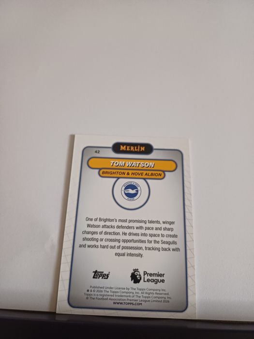 Tom Watson Brighton /50 card